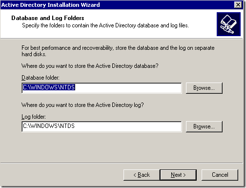 Database- en logmappen