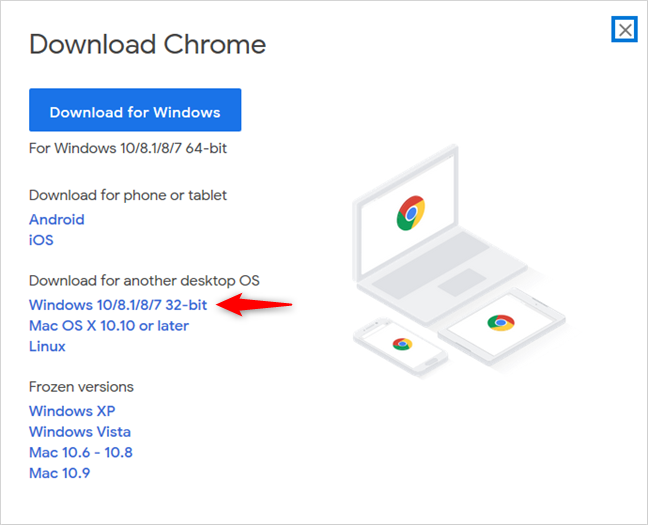 32ビットWindows用のGoogleChrome