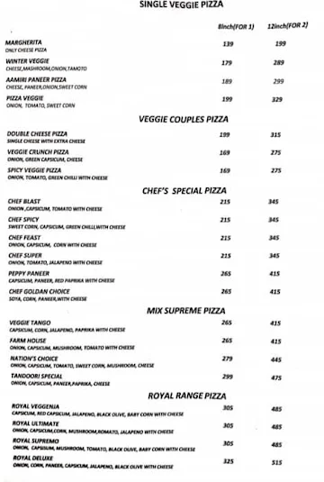 Pizza Blast menu 