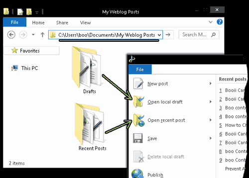  Directory of Drafts & Recent Posts of Windows Live writer