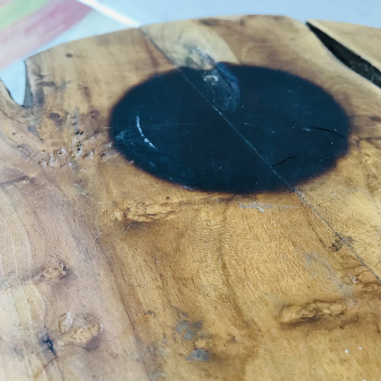 Teak Slab Accent Table