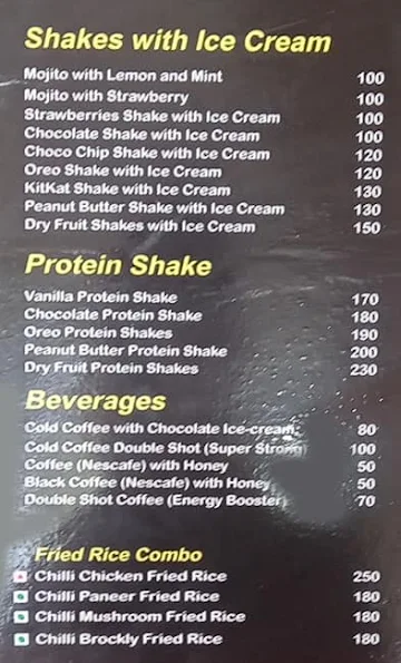 A Diet Kitchen menu 