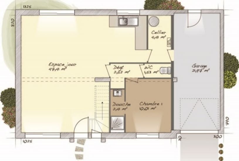  Vente Terrain + Maison - Terrain : 700m² - Maison : 100m² à Bourgthéroulde Infreville (27520) 