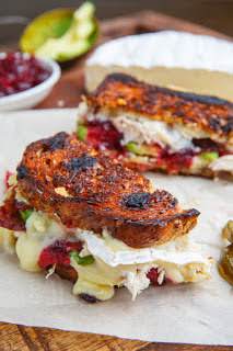 Cranberry and Brie Turkey Grilled Cheese with Avocado and Bacon