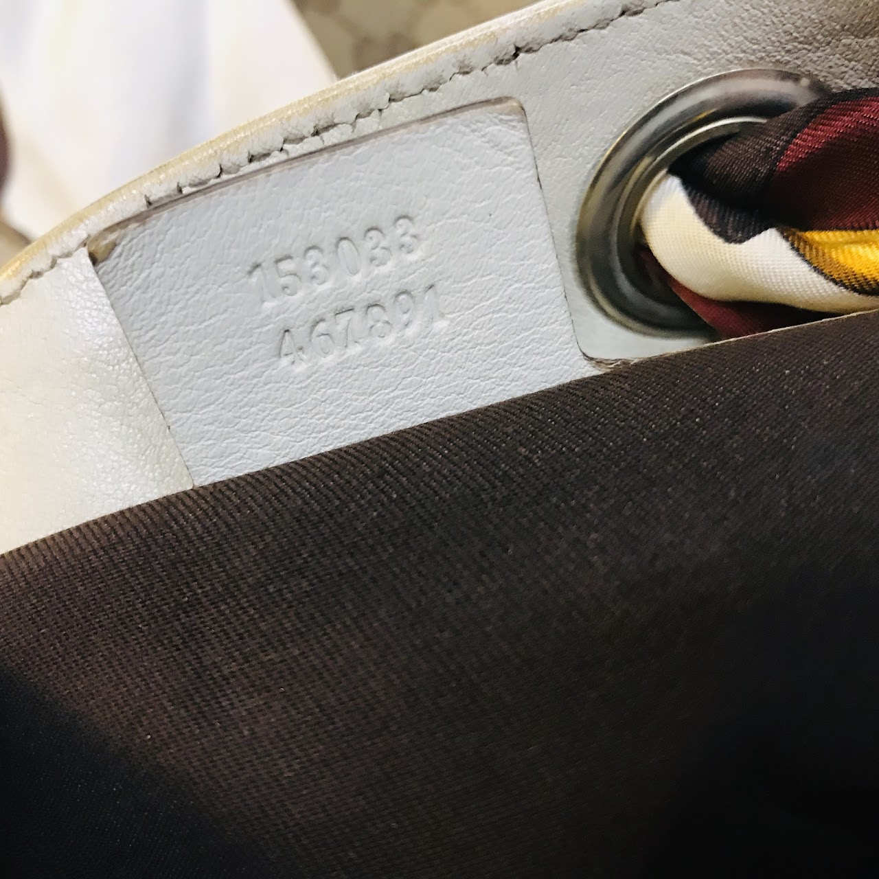 Gucci Monogram Canvas Drawstring Shoulder Bag