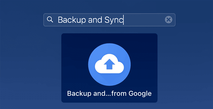 Backup e sincronizzazione nella ricerca Spotlight