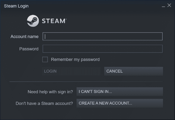 Po zakończeniu instalacji zaloguj się przy użyciu swoich danych logowania Steam.  Napraw błąd usługi Steam