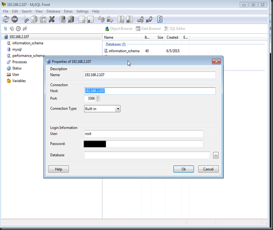 Mysql-front connect MySQL server raspberry pi