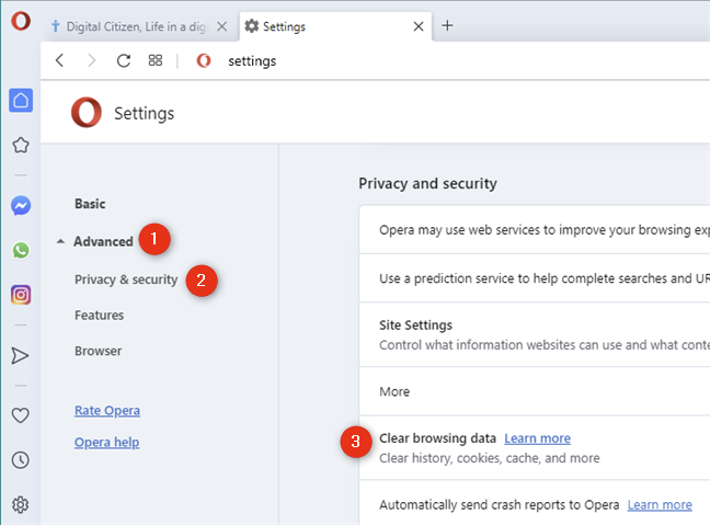 Eliminar datos de navegación