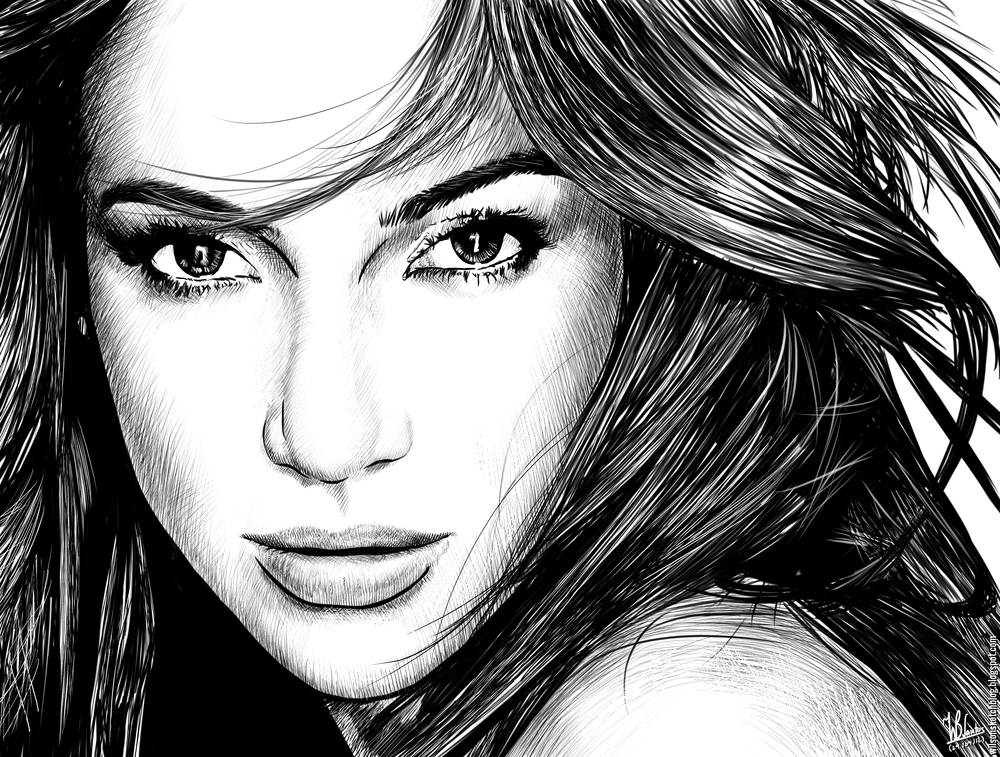 Jennifer Lopez (Ink drawing)