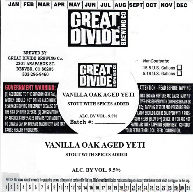 Great Divide - Vanilla Oak Aged Yeti