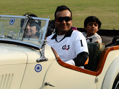 Naveen Jindal during the Law & Justice Polo Match, held at Jaipur Polo Grounds on February 02, 2013.