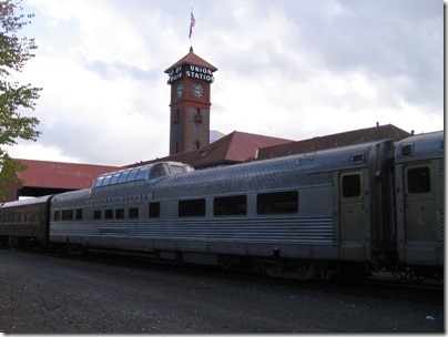 IMG_9822 California Zephyr Dome Coach #4718 Silver Lariat at Union Station in Portland, Oregon on October 21, 2009