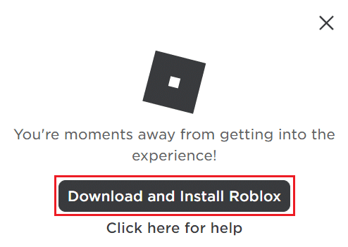 haga clic en descargar e instalar Roblox para descargar el archivo de configuración del reproductor Roblox del sitio oficial.  Cómo reparar el error 279 de Roblox