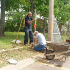 Click to Expand Hold it steady. Owen measures to make sure the width is correct for the new gate.