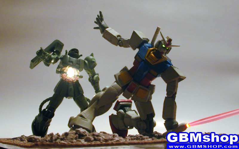 Gundam First Battle / Amuro's First Kill diorama scene