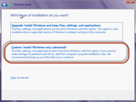 Configuration de Windows 8