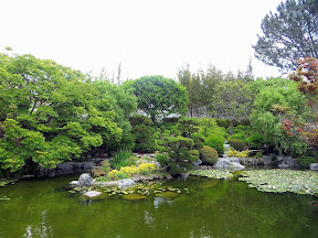 Karl Strauss Brewing Company, view at Sorrento Mesa location with Japanese Garden, San Diego, California