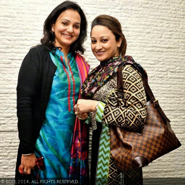 Aysha (L) and Farah during Uzma Khan's birthday party, held in Lucknow. 