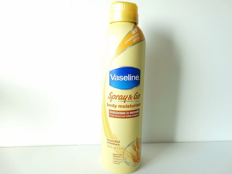 Vaseline Spray en Go bodylotion essential moisture review 