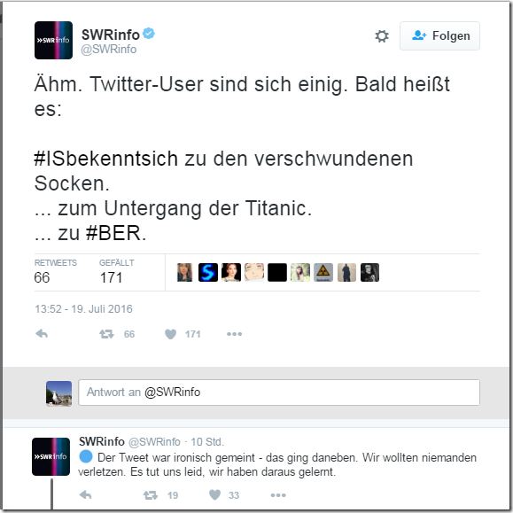 Hashtag ISbekenntsich SWR Hashtag ISbekenntsich SWR