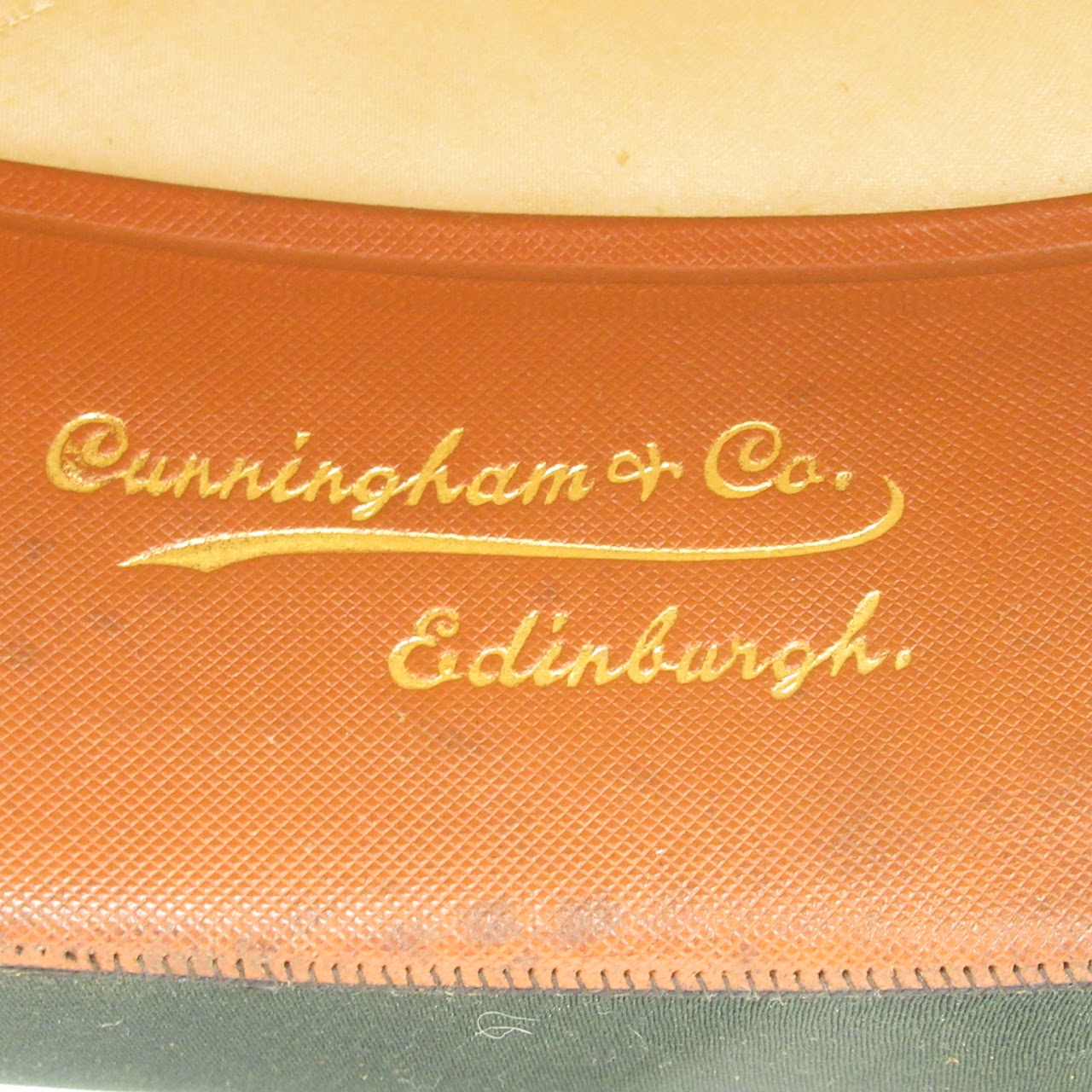Antique Hatters Cunningham & Co. Top Hat And Leather Box