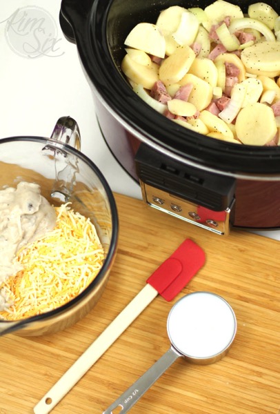 Slow cooker ham cheese and potato casserole