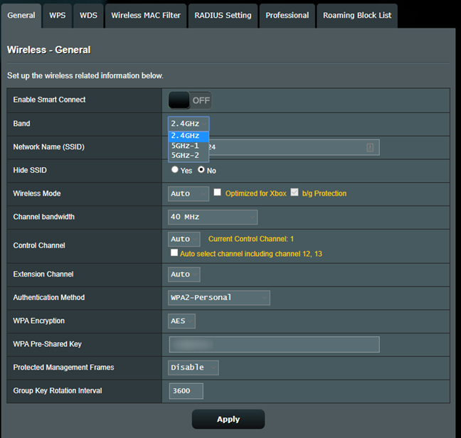 ASUS RT-AX92U consente impostazioni diverse per ciascuna banda WiFi