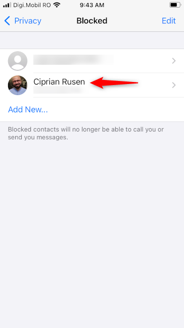 Quelqu'un bloqué dans WhatsApp pour iPhone