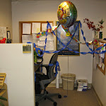 Later that evening after everyone had left, I transplanted the decorations to Arielle's desk