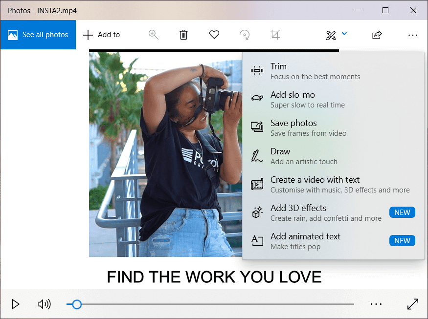 Cómo usar el editor de video oculto en Windows 10