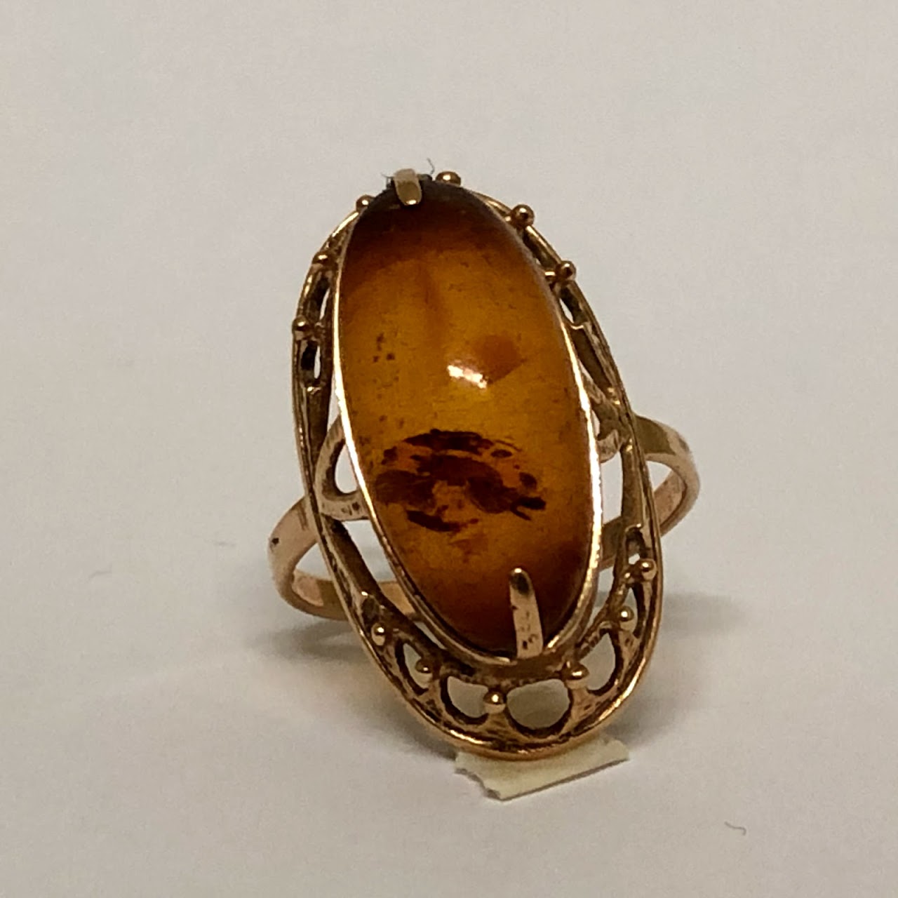 14K Gold and Amber Ring