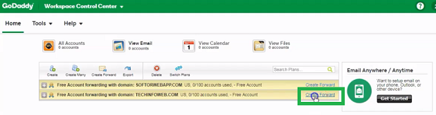 godaddy-create-forward