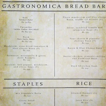 Gastronomica Kitchen & Bar menu 