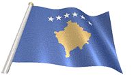 Kosovar flag on a flag pole gif animation
