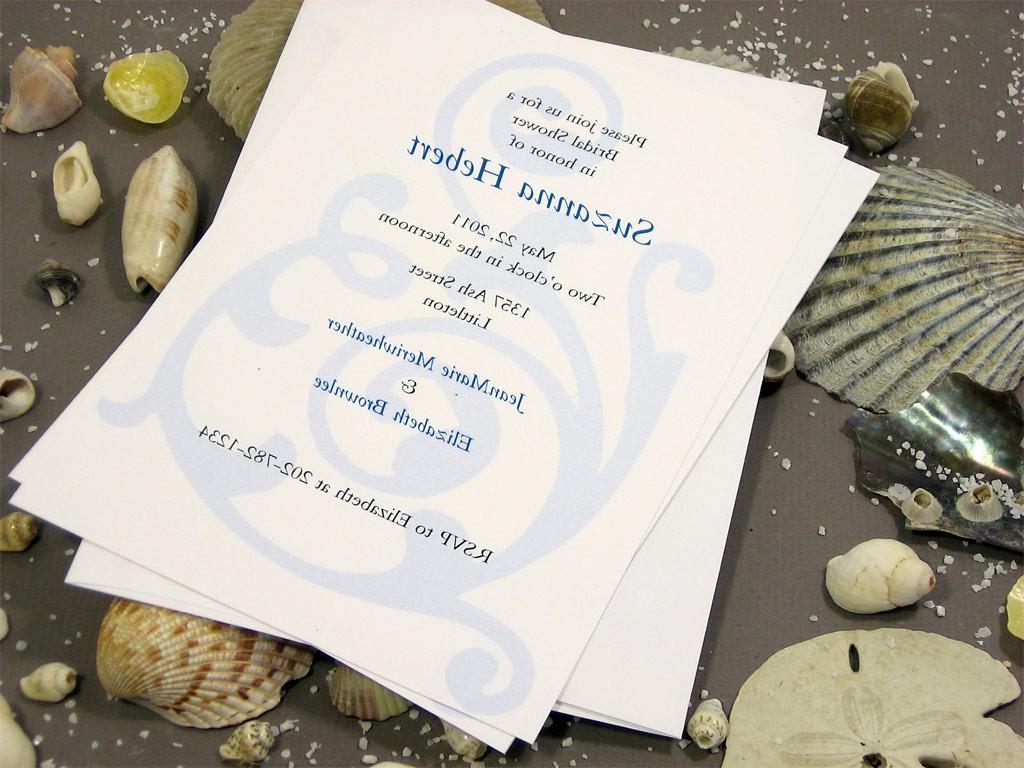 Bridal Shower Invitation Classic Blue Flourish. From essentialimages