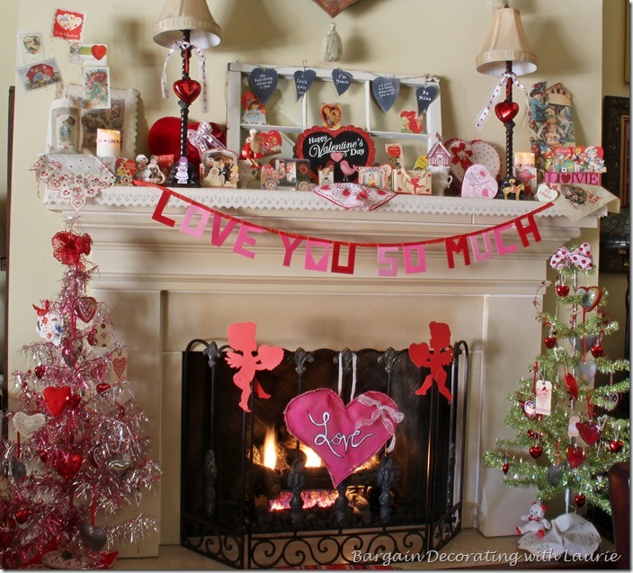 Valentine Mantel-Bargain Decorating with Laurie