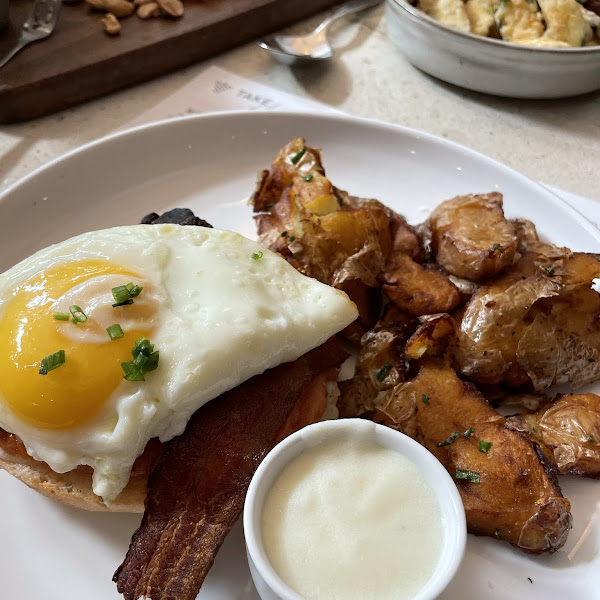 Open faced breakfast sandwich on GF bread.  Its amazing!