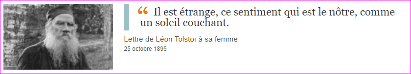 Lettre de Léon Tolstoï à sa femme chérie