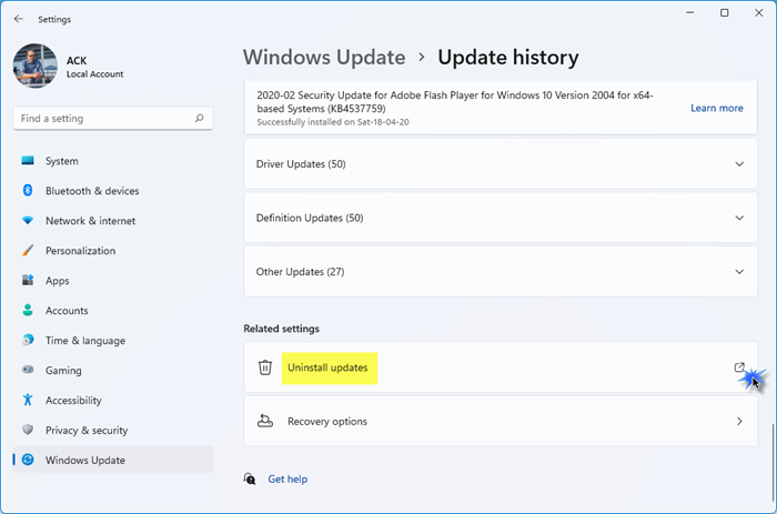 Hoe Windows Updates te verwijderen in Windows 11