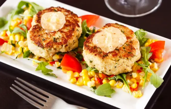 Crab Cakes with Mustard and Parsley