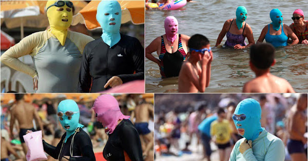 The Latest Chinese Beach Craze â€“ Face-kini | Amusing Planet