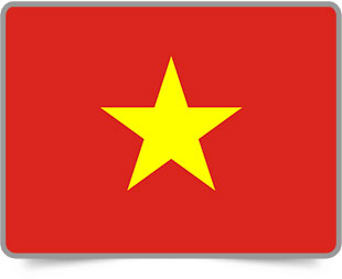 Vietnamese framed flag icons with box shadow