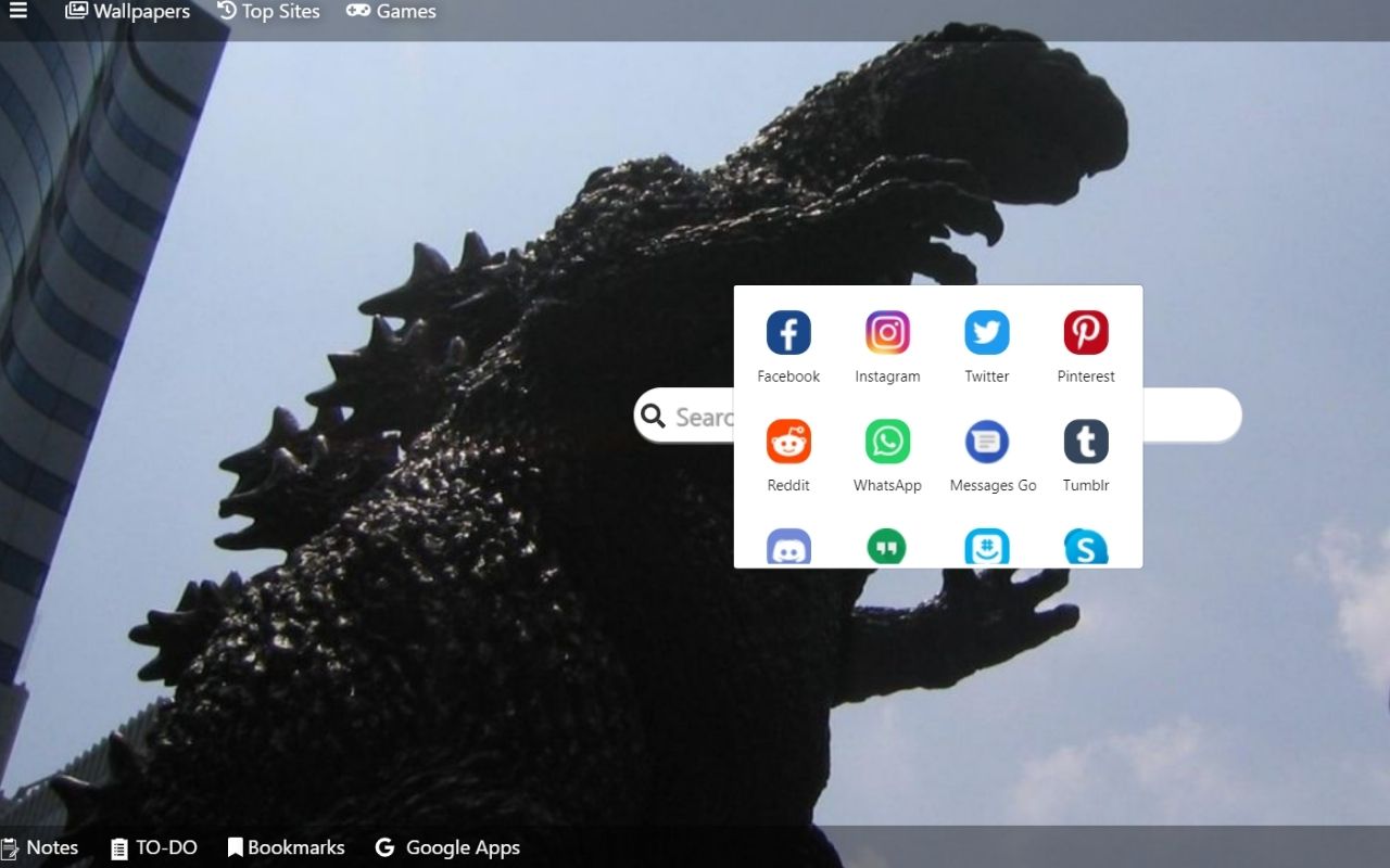 Godzilla Wallpaper New Tab Theme [Install] Preview image 7