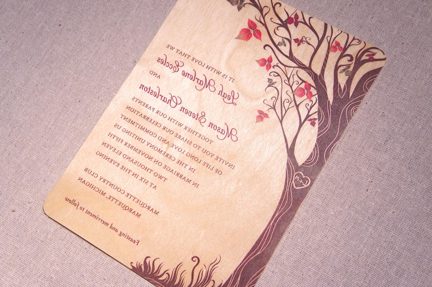 Real Wood Wedding Invitations