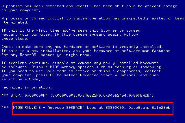 Correggi l'errore della schermata blu BSOD di Ntoskrnl.exe