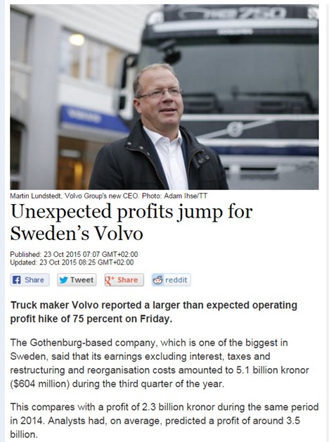 volvo truck profits