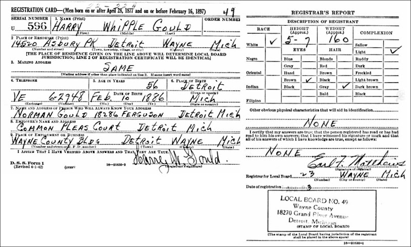 GOULD_Harry W_WW II Draft Card 1942_DetroitWayneMI