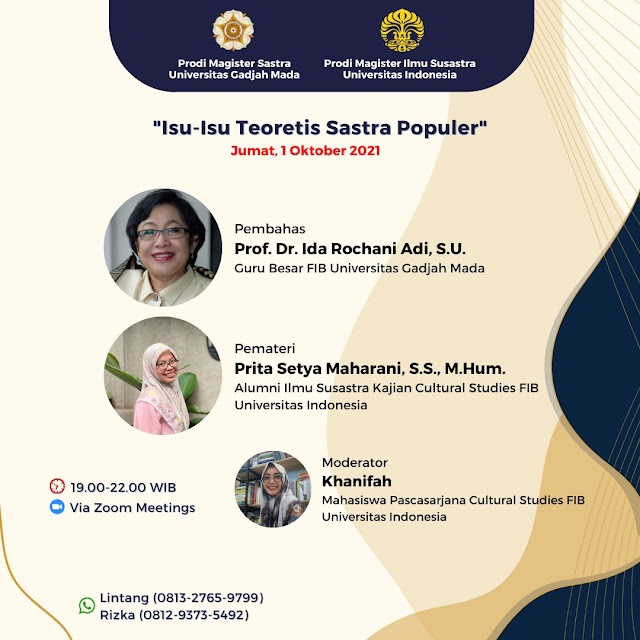 ACADEMIC STUDENT NETWORKING #5* Serangkaian webinar sastra dengan tema:  *"Sastra: Transformasi Ruang dan Media