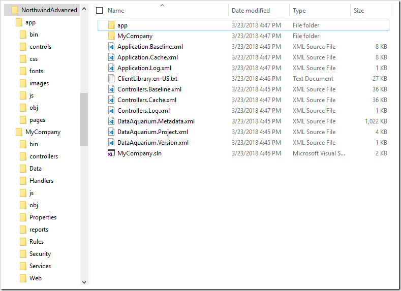 Folder structure of App Factory (Advanced) projects. Folder structure of App Factory (Advanced) projects.